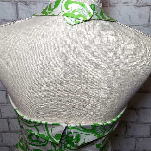 Spenser Jeremy green and white paisley print halter dress - Picture 4 of 6